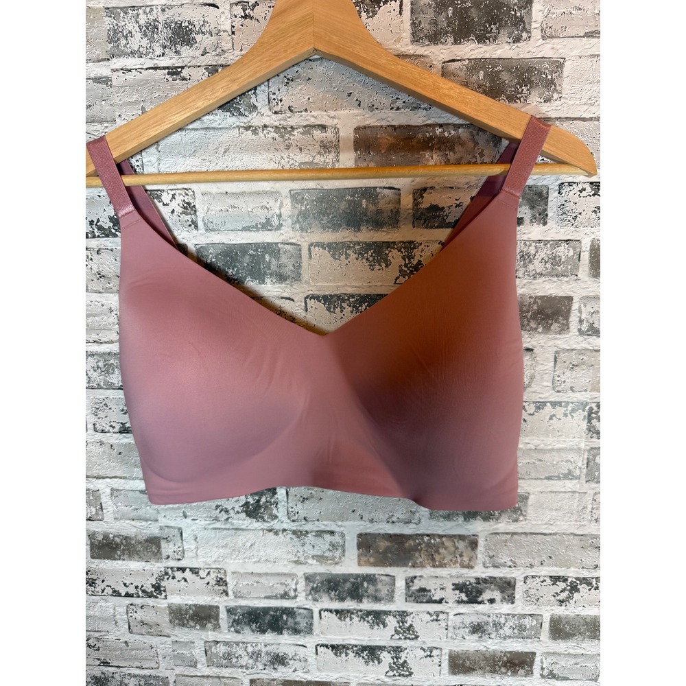 ThirdLove Form 360 Fit Wireless Bra Womens L++ Mauve Seamless V-Neck